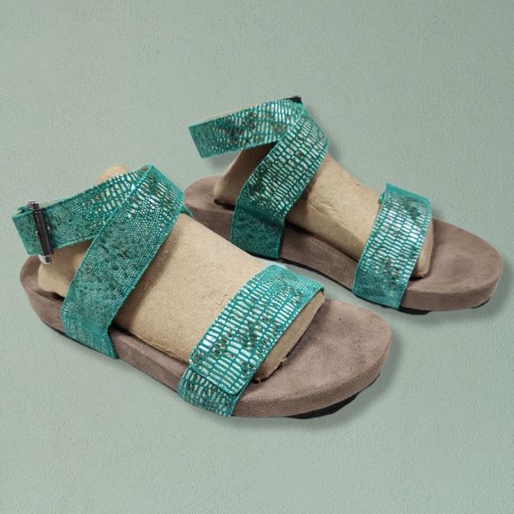 revita Shoes - REVITALIGN JADE LEATHER ANKLE WRAP SANDALS